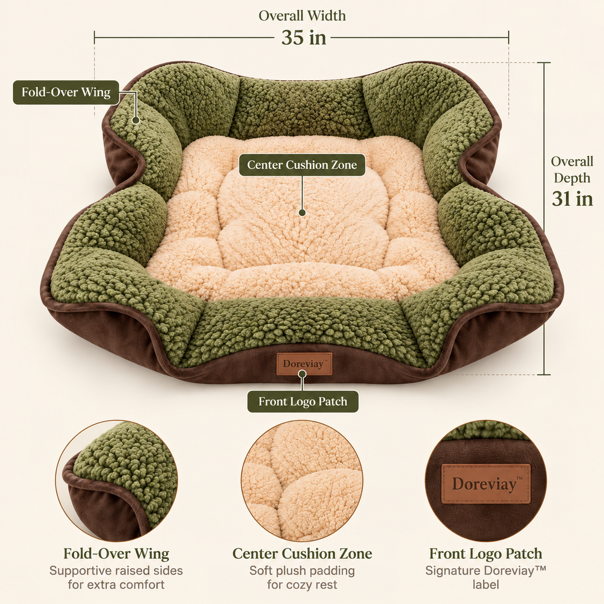 Doreviay™ Sculpted Plush Pet Blanket with Fold-Over Comfort Wings