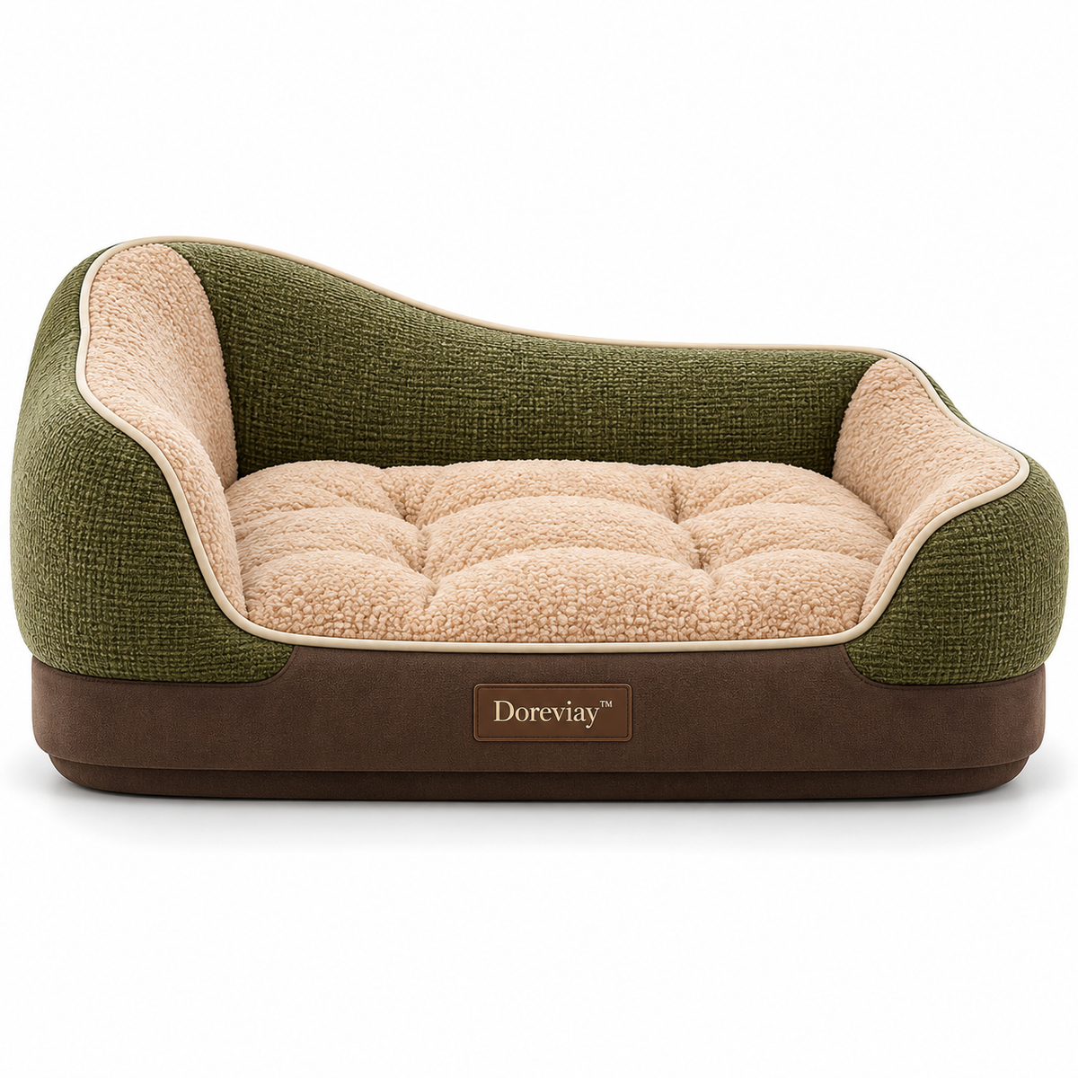 Doreviay™ Sculpted Orthopedic Dog Bed with Low-Step Support Deck