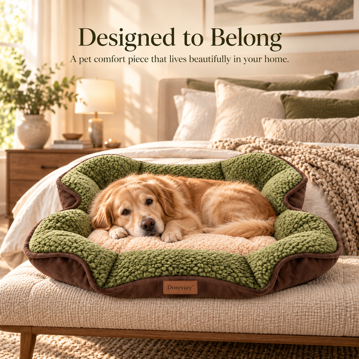 Doreviay™ Sculpted Plush Pet Blanket with Fold-Over Comfort Wings