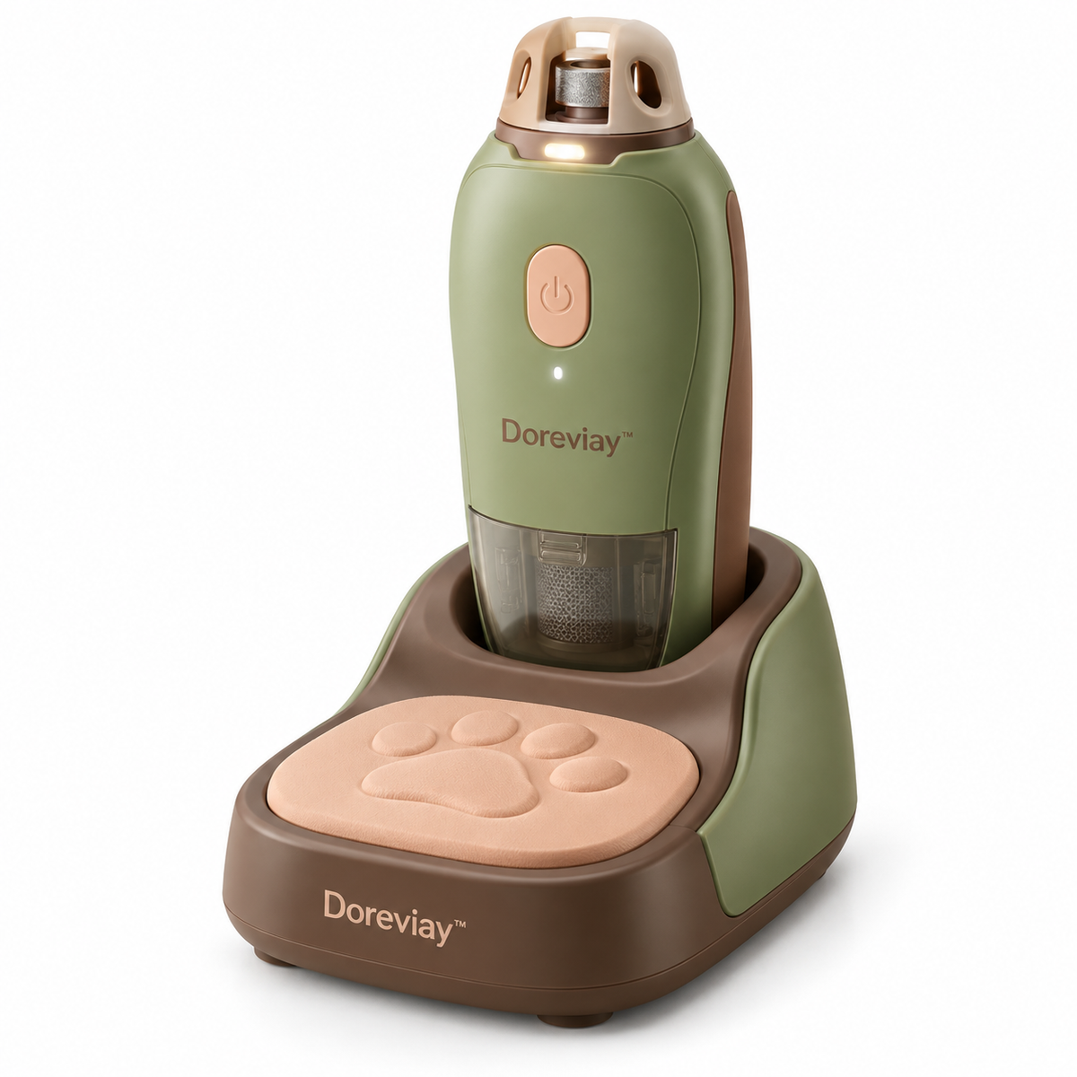 Doreviay™ Sculpted Electric Pet Nail Grinder with Paw Rest and Grooming Dock